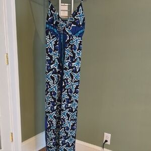Jordan Taylor Blue and Green Patterned Maxi Dress.